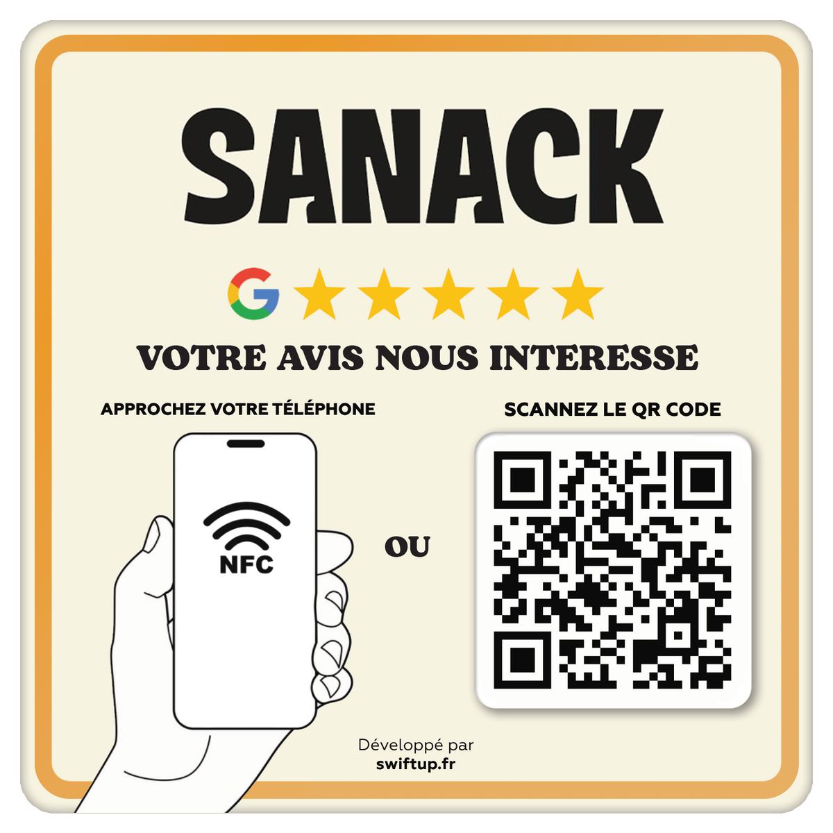 Plaque NFC Avis Google Personnalisée - Avis en 5 secondes