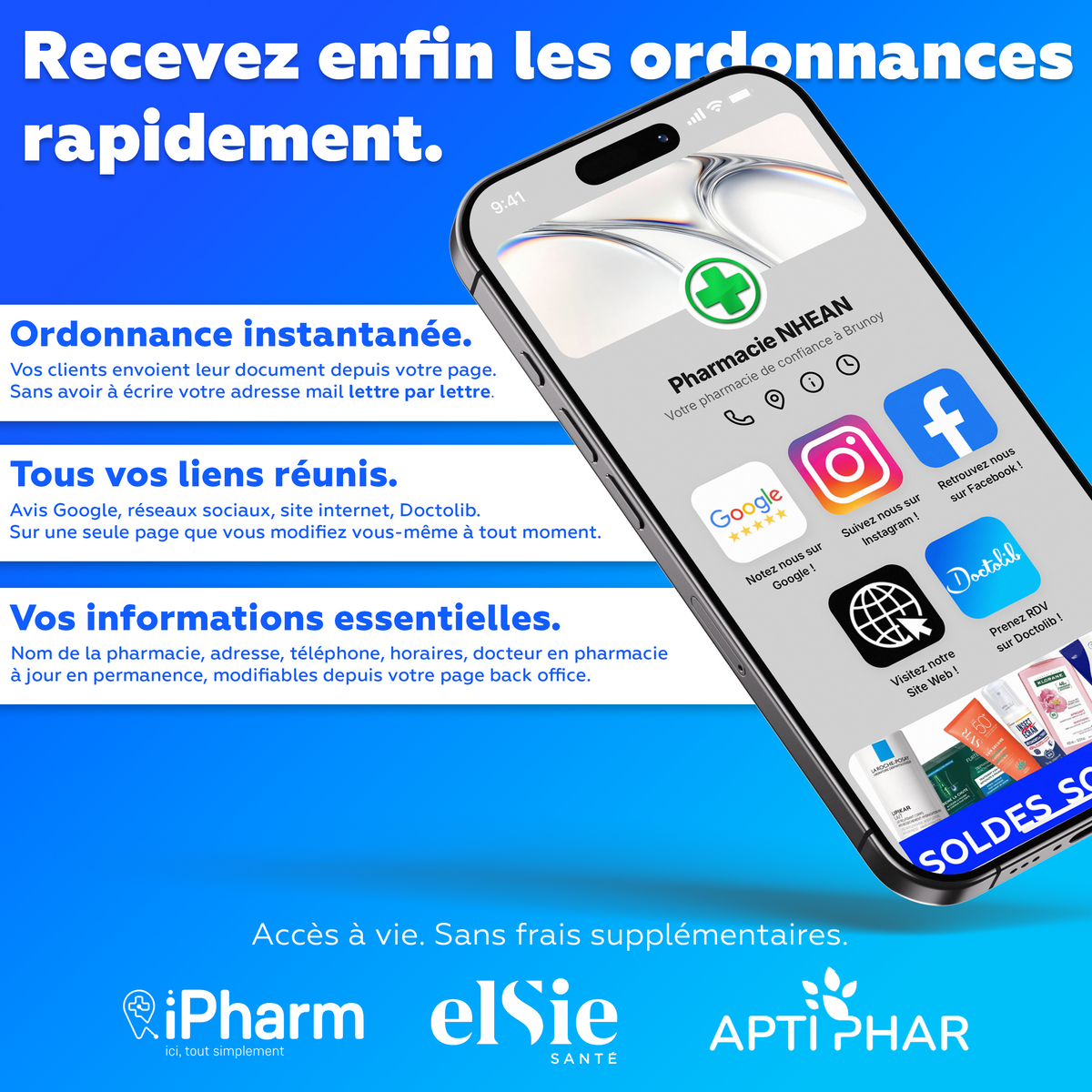 Accès SwiftyPharm : Page Pharmacie + Ordonnance en Ligne