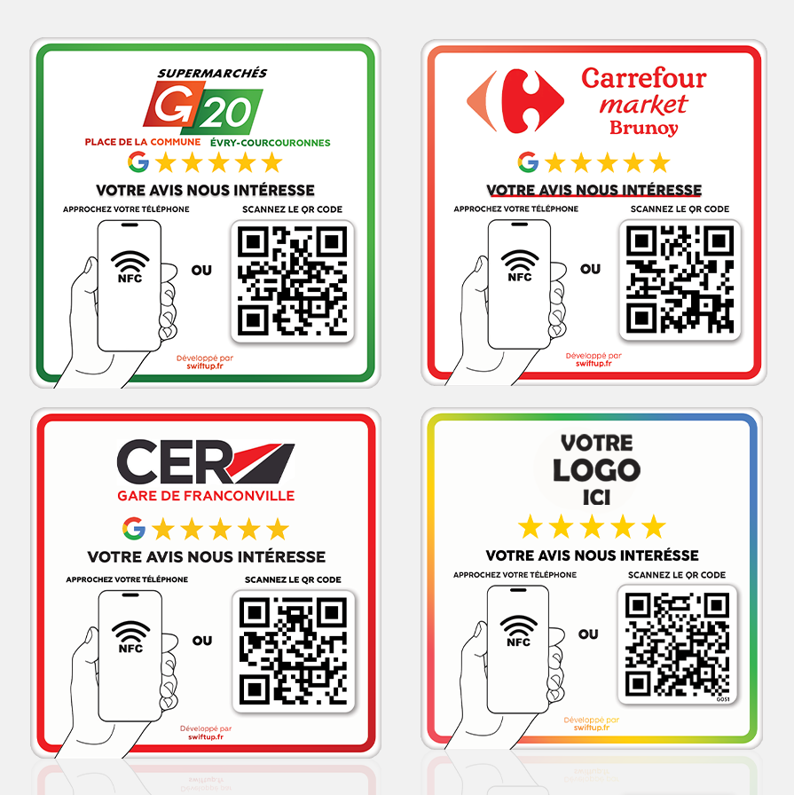 Plaque NFC Avis Google Personnalisée - Avis en 5 secondes